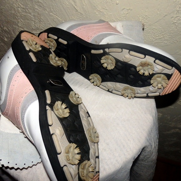 Top Flite White Pink Leather Golf Shoes Size 7 1/2 - Picture 2 of 8